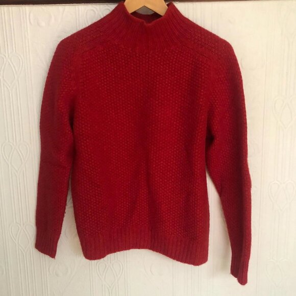 Like new - Red orange basket weave moss stitch sweater Jumper Harley of Scotland - Picture 6 of 6